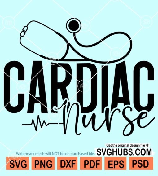 Cardiac nurse stethoscope svg