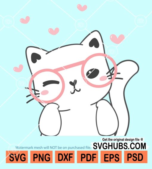 Cat with sunglasses svg