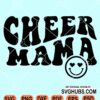 Cheer mama wavy text smiley face svg