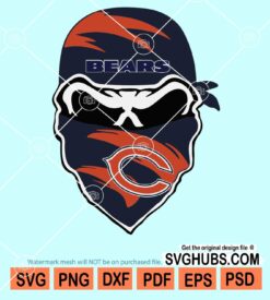 Chicago bears football skull bandana svg