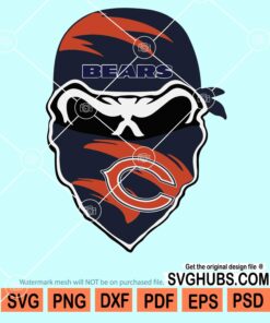 Chicago bears football skull bandana svg