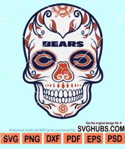 Chicago bears football skull svg