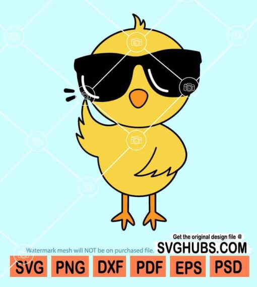 Chick with sunglasses svg