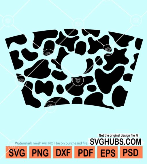 Cow print pattern full wrap venti cold cup svg