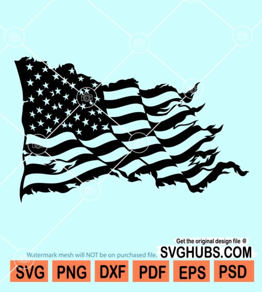 Distressed American flag svg