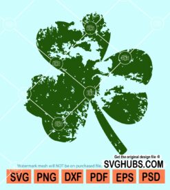 Distressed clover svg