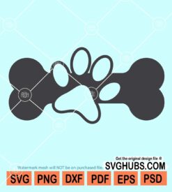 Dog bone and paw svg