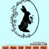 Easter Bunny in floral wreath svg