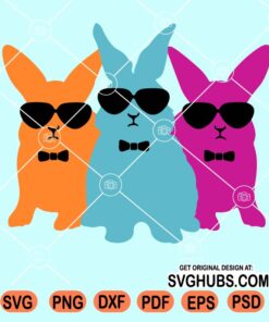 Easter bunnies with sunglasses svg
