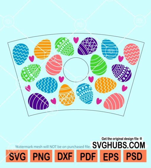 Easter eggs starbucks cup wrap svg