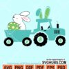 Easter truck trailer with bunny and easter egg svg