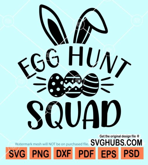 Egg hunt squad svg