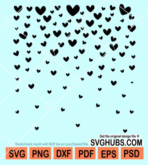 Falling hearts svg