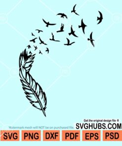 Feather and doves svg