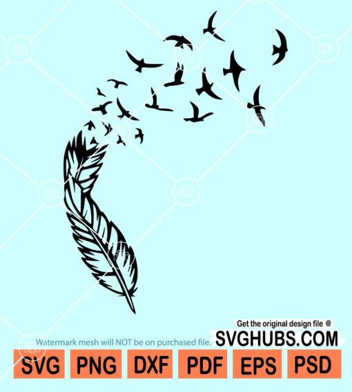 Feather and doves svg