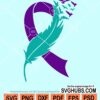 Feather suicide prevention ribbon svg