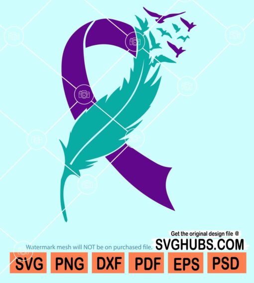 Feather suicide prevention ribbon svg