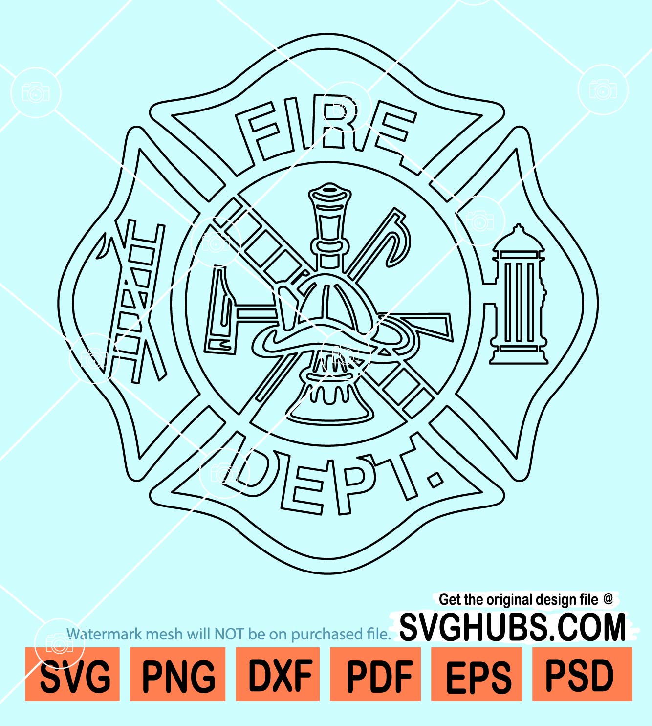 Fire Dept svg Firefighter svg Maltese Cross svg fireman 