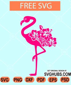 Flamingo Hibiscus svg free