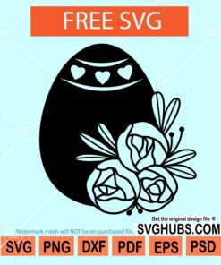 Floral Easter egg svg free