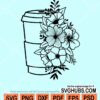 Floral Starbucks cup svg