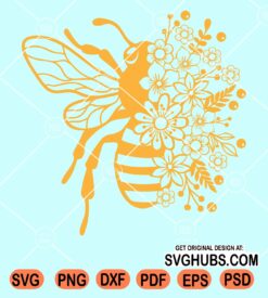 Floral bee svg