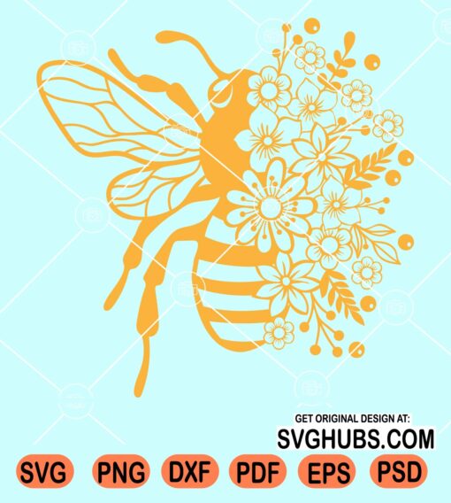 Floral bee svg