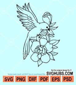 Floral bird svg