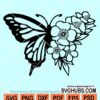 Floral butterfly svg