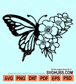 Floral butterfly svg