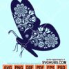Floral butterfly svg