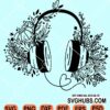 Floral headphones svg