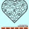 Floral heart interior decor svg