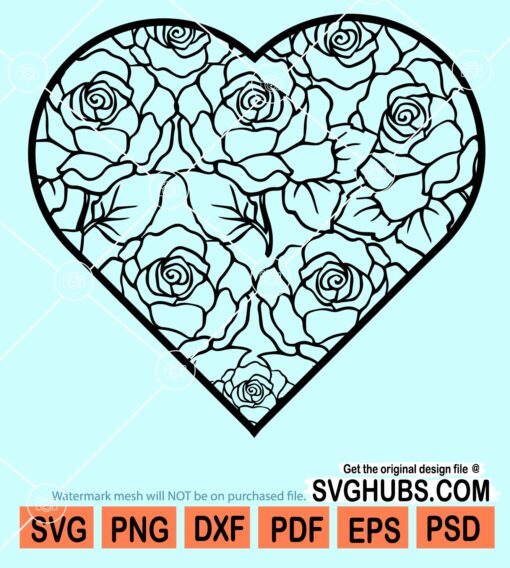 Floral heart interior decor svg