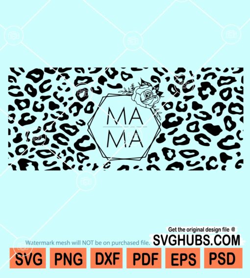 Mama Leopard Libbey Glass Wrap svg