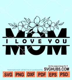 Floral mom monogram svg