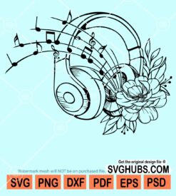 Floral music note svg