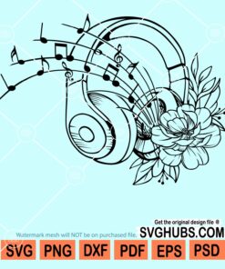 Floral music note svg