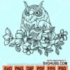 Floral owl svg