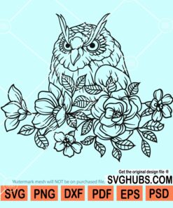 Floral owl svg
