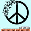 Floral peace symbol svg