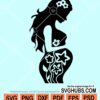 Floral pregnant woman silhouette svg
