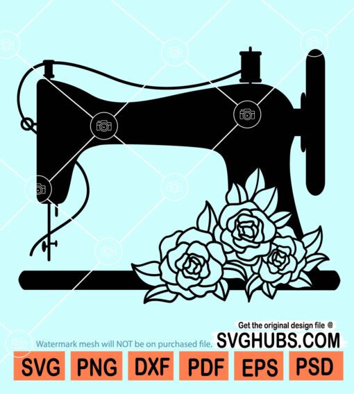 Floral sewing machine svg