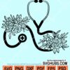 Floral stethoscope svg