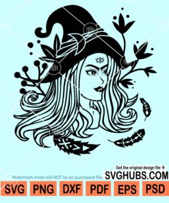 Floral witch face svg