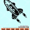 Flying rocket clipart svg