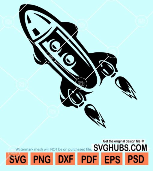 Flying rocket clipart svg