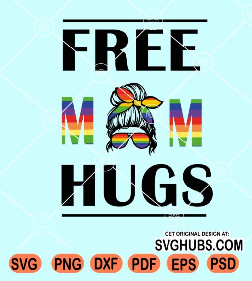 Free mom hugs LGBT pride svg