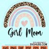 Girl mom leopard print rainbow svg