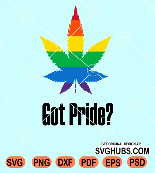 Got pride weed leaf LGBT svg